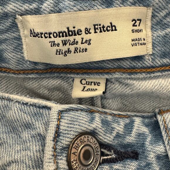 Abercrombie & Fitch Wide Leg High Rise Curve Love Jeans Size 27S - Picture 3 of 3